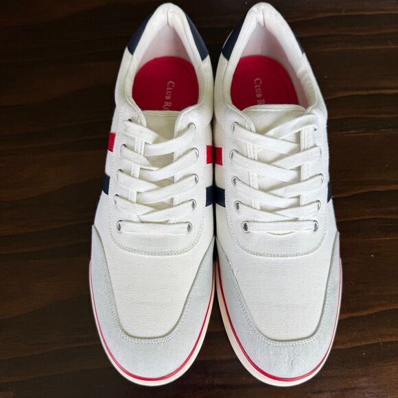 CLUB ROOM Stripe Lace-up Men\'s White Sneakers Size 11.5M - EXCELLENT main image 13